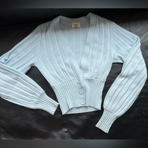 Aritzia Wilfred plunge front cardigan heatwave blue XXS